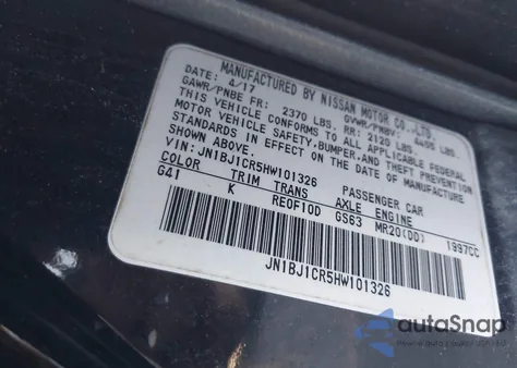 2017 Nissan Rogue Sport Sl z USA, uszkodzony, nr VIN JN1BJ1CR5HW101326